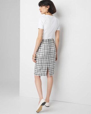 スカート laubeblanc Mix tweed Pencil skirt white Mix tweed Pencil skirt – L'AUBE BLANC